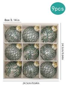 9 Pcs Christmas Baubles - Clear Christmas Tree Baubles, 8cm Painted Holiday Wedding Bauble Set | Shatterproof Ornaments For Christmas Tree Decoration, Premium Hanging Tree Pendant Ornaments For Decor,Transparent Christmas Balls, Christmas Tree Pendants, Christmas Tree Decorations Christmas Decorations Winter Room Decor Christmas Decorations Home Christmas Gifts Christmas Decor - Multicolor - View 9