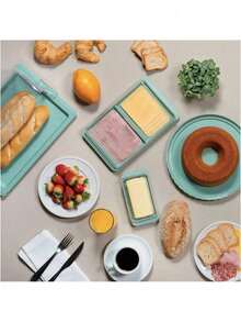 Double Cold Cuts Holder With Transparent Lid – Cheese And Cold Cuts Organizer - 黑色 - 查看 2