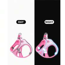 Pettorina per cani, in morbida rete traspirante, con imbottitura riflettente morbida, cinghia regolabile per il petto, adatta per gatti e cani di taglia piccola