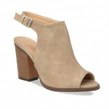 Women's Open Toe Slingback Sandals With Buckled Strap And Chunky Heel – Perfect For Work Or Weekend Outfits - khỏa thân - Xem 3