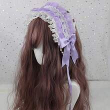 Japanese Soft Girl White Lace Headband. Sweet And Versatile, Lolita Headdress. - 10.紫色 - 查看 1