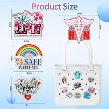 MultiPocket Bag Inserts For Tote Bags Lightweight Nylon Bag Inserts For Travel Hard Shell Bag InserNurse Charms For Bogg Bags Insert Accessories Decoration Fits For Simply Southern Rubber Beach Totes Luxury Felt Bag Inserts For Designer Bags - Đen2 - Xem 3