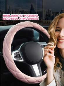 柔软超细纤维皮革方向盘套，防滑汽车方向盘保护套，适合女性/女孩，适用于轿车、SUV、卡车