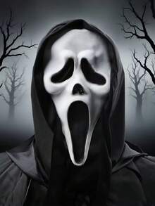 1 件万圣节复活节恐怖成人死亡骷髅尖叫面具剧本杀黎明杀戮尖叫鬼面具适合各种舞会角色扮演万圣节配饰 - 彩色 - 查看 3