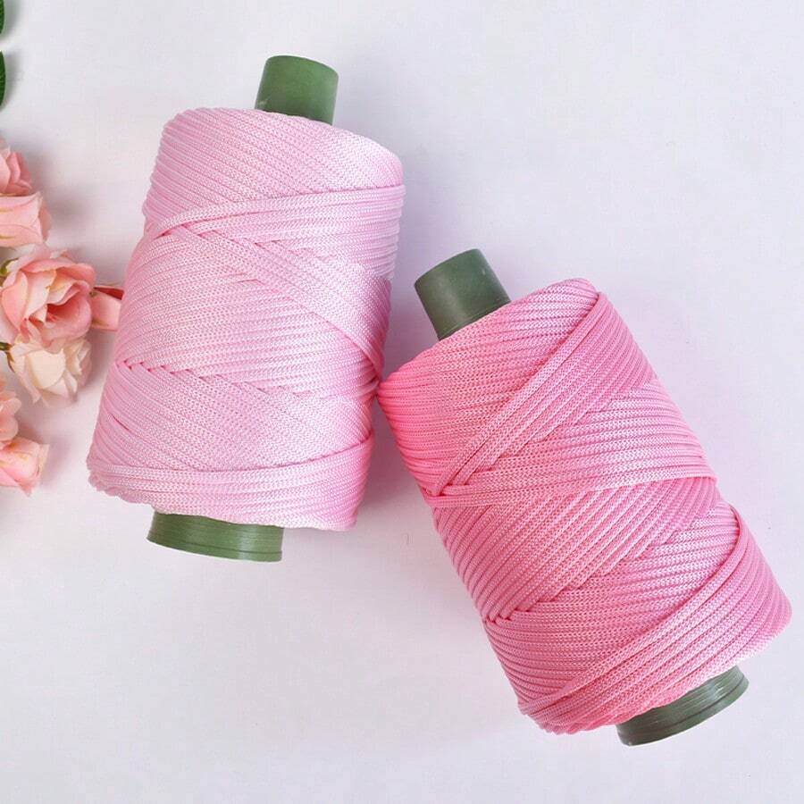 1件6mm超粗轻质冰麻线粗空心冰丝线手工编织钩花夏季清凉帽帽袋靠垫夏季专用线 - 彩色 - 查看 1