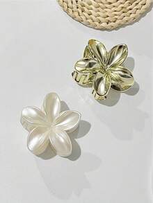 2pcs Women Elegant Large Acrylic Flower Hair Claw Clips, Sophisticated Personalized Bun Updo Decorative Hair Accessories For Daily Wear Hair Jaw Clip Hair Clamps Hair Clutch Hair Catcher Clip Fall Winter Hair Clip For Vacation Outfits Woman - Multicolor - View 7