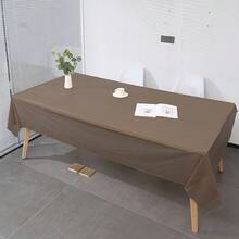 5/10 قطعة من أغطية الطاولة البلاستيكية القابلة للتخلص منها باللون البني، مناسبة لحفلات عيد الميلاد والزفاف والتجمعات العائلية وديكور الغرف