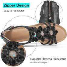 Womens: Comfortable Dressy Wedges Sandal With Zipper Summer Gladiator Open Toe