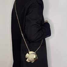 2025 New Cute And Unique Crossbody Purses Evening Clutch Bag For Women Fish Shape Shoulder Crossbody Bag Fashion Handbag Satchel Purse Gifts - 金色 - 查看 2