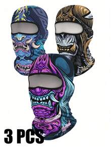 1pc Unisex Skull Print Balaclava Fashion Casual Cycling Ski Balaclava Face Mask Windproof Hat, Suitable For Daily Use And Outdoor Travel, Hiking, Cycling, Motorcycling, Skiing - Multicolor - View 15