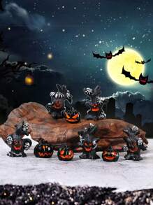 Tree Stump Ghost Figurines Garden Miniatures, Mini Spooky Halloween Resin Ghost Statue Ornament For Porch Patio Backyard Yard Home Shelf Decor Accent Halloween DIY Accessories Tree Ghost Pumpkin Tree Decorative Resin Accessories Fall Decor Autumn Decor Home Decor Halloween Decor Room Decor