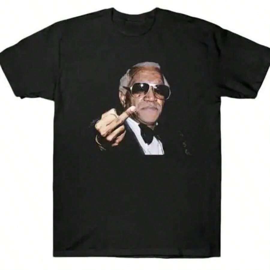 Fred Sanford Mafia T-Shirt, 100% Cotton, Short Sleeves, Cool, Suitable All Seasons - 黑色 - 查看 1