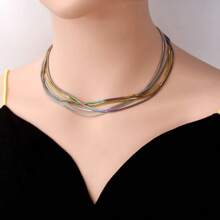 1 件/10 件时尚简约多长度龙虾扣方形蛇链 1.5 毫米粗项链，304 不锈钢不褪色单链，DIY 珠宝配件，适合搭配吊坠配饰