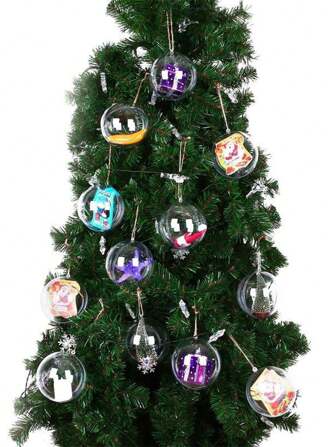 10 قطع/20 قطعة كرات عيد الميلاد شفافة كرات أكريليك مجوفة ديكور احتفالي كرات معلقة قابلة للفتح والإغلاق كرات بلاستيكية