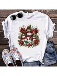 1/2/3 件优质圣诞雪人热转印贴片 - DIY 可定制熨烫贴花，适用于 T 恤、衬衫、枕头、连帽衫、牛仔裤、背包和帆布包 - 彩色 - 查看 5