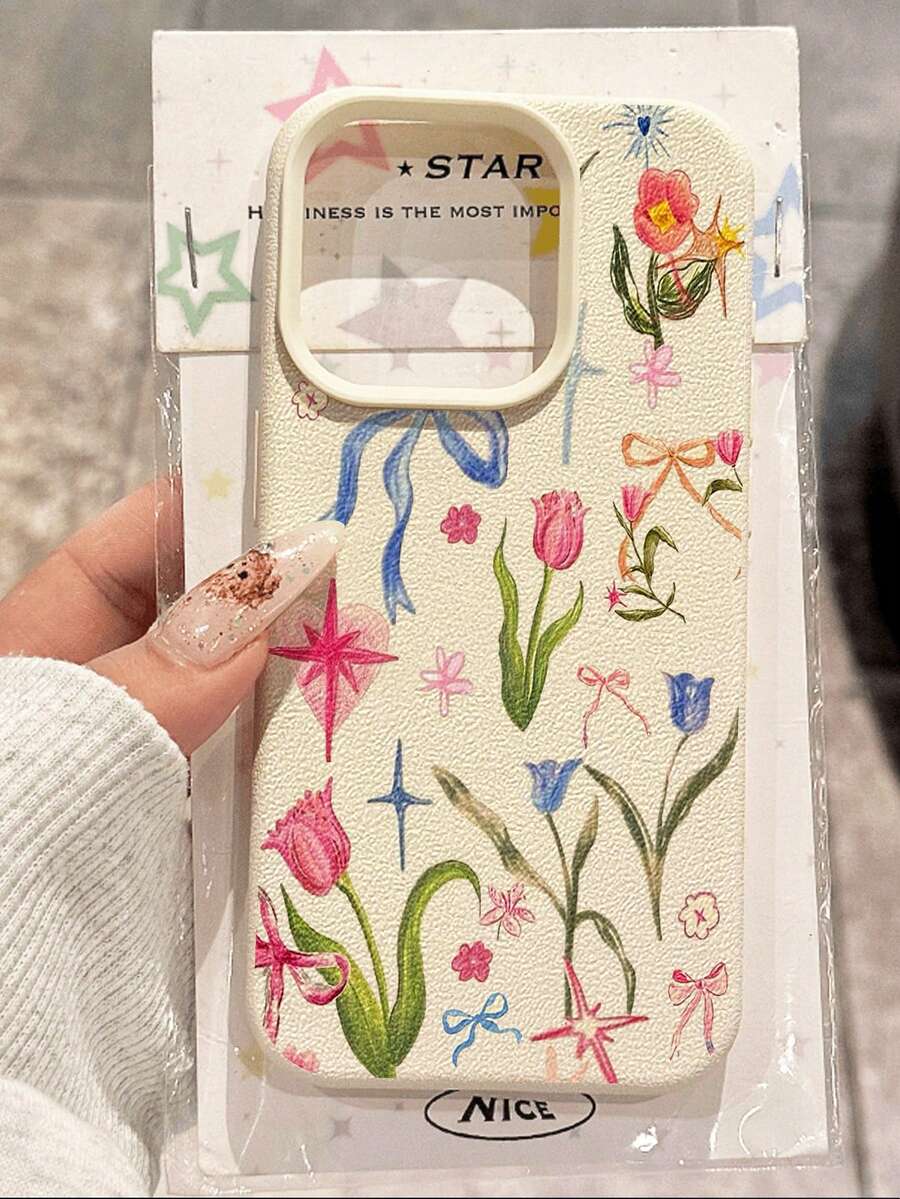 1pc Cute Cat & Strawberry Pattern Waterproof, Anti-Drop, Anti-Slip Soft Phone Case, Compatible With Apple And Phones Shockproof Scratch Resistant - Multicolor - View 1