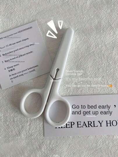 1/2/3 件迷你白色剪刀，便携式不锈钢刀片切纸机，手工文具，办公室学校礼物