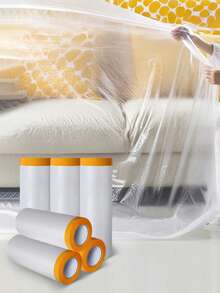 Película antipolvo, 20 metros/787,4 pulgadas por rollo, película de PE transparente, impermeable y sin olor - Perfecta para proteger muebles durante viajes y renovaciones. Ideal como funda antipolvo para muebles, protector de plástico para sofás y armarios, escudo antipolvo para pintura en aerosol, película protectora para pintura o cubierta protectora de uso general.