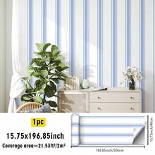 SUPSTICKER 1 rouleau de papier peint adhésif moderne et minimaliste à motif rayé, facile à décoller et à coller. Convient pour la décoration murale du salon, de la chambre, des armoires, des bureaux, des salles de classe, des dortoirs. Papier peint, stickers muraux, décoration murale, décoration de chambre, décoration de cuisine de 15,75*78,74/118,11/196,85 pouces