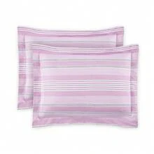 7-Piece Reversible Bed In A Bag Comforter Set With Sheets, Blue Floral, Queen - Purple Stripe - 查看 4