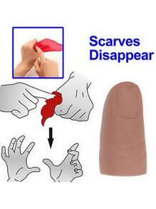 1Pc Scarves Disappear Magic Performance Props ,Fake Finger Sleeve, Realistic FakeFinger, Magic Tricks, Silly Gag Gifts, Pranks,Christmas Performances, Suitable For MagicShows, Party Entertainments, Prank Toys