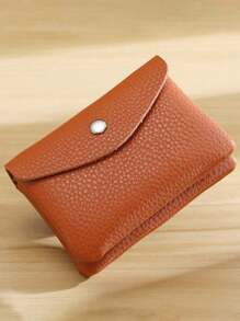 1PC Mini Vintage Vegan Coin Purse Zippered Credit Card Holder Authentic Card Holder, Genuine Card Holder Portable Card Holder And Women's Wallet - Brown - View 17
