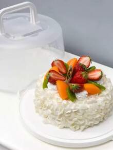 1 pieza Caja portátil para tartas y cupcakes con tapa y asas, contenedor de almacenamiento de tartas para bodas, cumpleaños, Navidad, hornear, fiestas