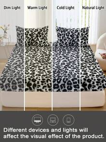 1pc Leopard Print Fitted Sheet, Bedding, Fitted Sheet, Mattress Cover, Soft & Comfortable Bedroom Mattress Protector, Fitted Sheet Only, Machine Washable - Multicolor - View 10