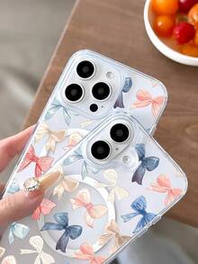 Funda magnética premium para teléfono, con estampado de lacito, compatible con iPhone 16e/16/15/14/13/12/11/ProMax/Pro/Plus/XSMax/XS/X y Galaxy S22/S23/S24/Plus/FE/Ultra. Funda de verano única y elegante para mujer, con diseño transparente, a prueba de golpes y antiarañazos, ultra delgada, de acrílico y TPU, con protección resistente al amarillamiento. Carcasa protectora definitiva para hombre, mujer y accesorios de regalo para amigos. - transparente - Ver 5