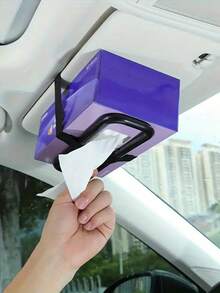 黑色ABS汽车纸巾盒架，悬挂式汽车纸巾盒，汽车纸巾夹，纸巾盒架，汽车遮阳板纸巾架