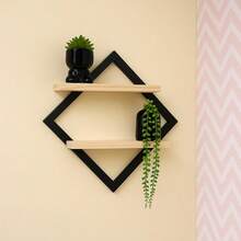 Double Shelf Niche With Decorative Picture Frame - 鏽棕色 - 查看 1