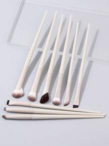 9件套眼部化妆刷套装，包括斜角眼线刷、细节刷、晕染刷、遮瑕刷 - 米色 - 查看 5