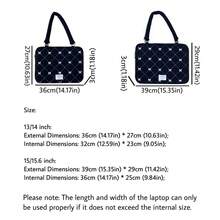 蝴蝶结刺绣笔记本电脑包,适用于 MacBook 13/14 英寸 15/15.6 英寸,笔记本电脑单肩包笔记本电脑包女士保护套大学必备品返校笔记本电脑套秋季大学必备品 - 彩色 - 查看 5