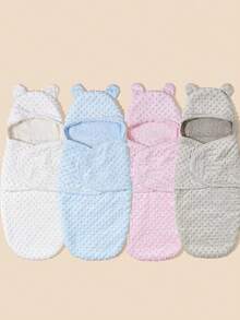 1 chiếc chăn quấn vải nỉ hai lớp cho bé vào mùa thu và - Màu xanh lam - Xem 1