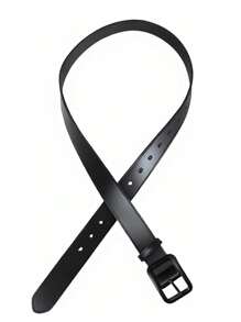 1 件装电镀扣加大码百搭流行男士腰带，扣式皮带，休闲简约腰带，百搭扣装饰牛仔裤 - 黑色 - 查看 6