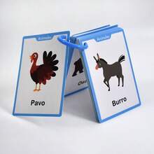 25 Cards Spanish Animal Learning Flash Cards For Kids Preschool Kindergarten Vocabulary Words Learning Cards, Montessori Teacher Must-Have, Children's Spanish Learning Materials - Multicolor - View 8