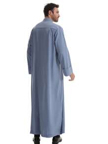 Arabischer Herren einfarbiger Stehkragen Doppelreiher Lange Robe