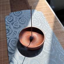 1pc Wooden Incense Holder, Round Incense Burner Tray For Home Use - Multicolor - View 4