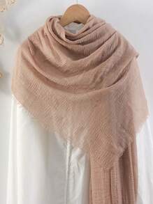 1pc Women Thin Solid Color Velvet Scarf, Breathable & Warm Head Wrap, Shawl, Spring/Summer For Dress