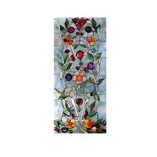 Flower Window Privacy Film Decorative Stained Glass Static Window Cling Heat Blocking Removable Stickers