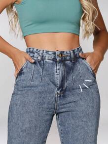 Milimetrica Women Jeans - 大理石花紋牛仔褲 - 查看 7