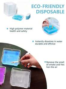 100pcs/50pcs/10pcs Disposable Ashtray, Water-Soluble Membrane To Prevent Odor, Suitable For Home, Office, Bedroom, Living Room, Bar And Internet Cafe, Quickly Removes Smoke And Absorbs Smoke And Ash