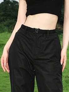 CAMEL CROWN 突击软壳裤女户外徒步裤防风防水加厚加绒直筒长裤 - 黑色 - 查看 2