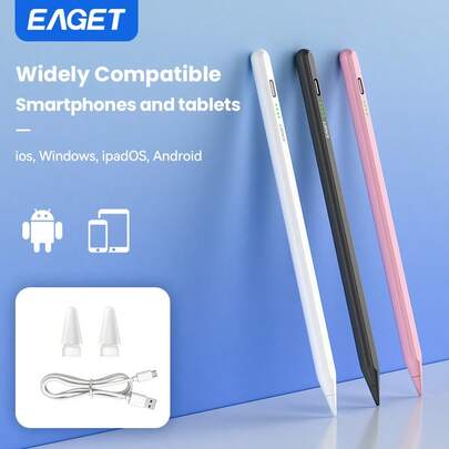 EAGET 通用触控笔，升级版，高精度高灵敏度，防误触功能，兼容所有触摸屏