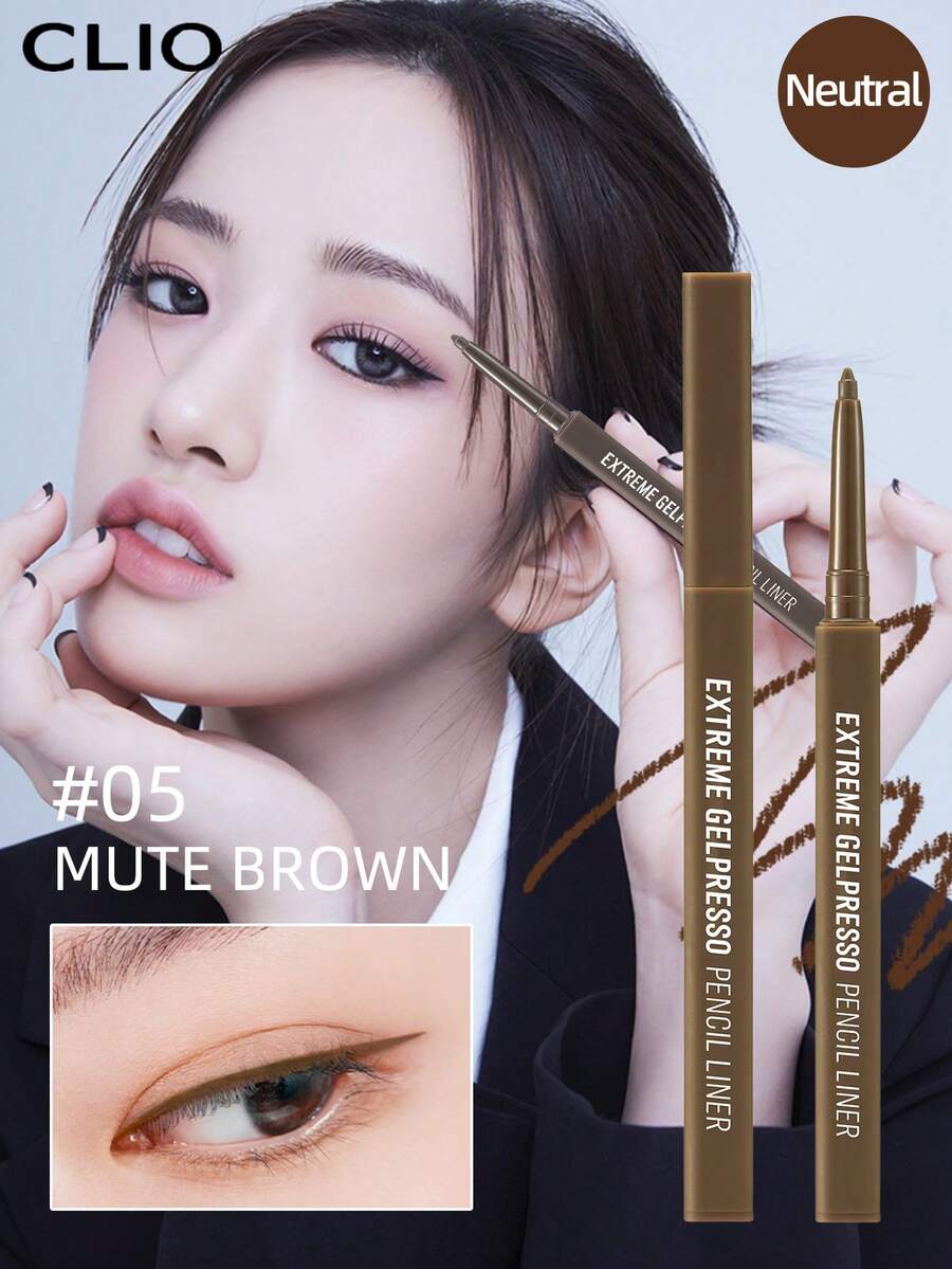Clio K-Beauty 極致凝膠眼線筆 3mm 凝膠/果凍眼線筆 高顯色 高顯色度 塗抹順滑 持久 霧面 防水 防汗 適合日常妝容 韓系妝容風格 - 05 MUTE BROWN - 查看 1