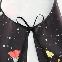 1pc New Butterfly & Flower Pattern Waterproof & Oil-Resistant Apron, Fashion Minimalist Design For Cooking, Kitchen, Coffee Shop, Unisex - Multicolor - View 4