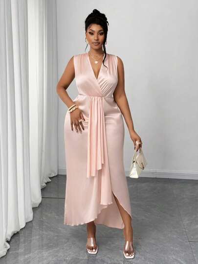 夏季女士连衣裙 女士粉色连衣裙