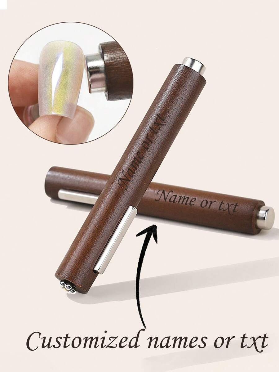 1pc Customized Engraved Cigar Strong Magnetic Cat Eye Nail Art Tool, Extra Large Cylinder Super Powerful Magnet - Multicolor - View 1