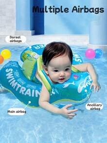 1pc Baby Thickened Anti-Flip Swimming Ring, Multi-Airbag Inflatable Floating Ring, Water Swimming Toy, For Boys And Girls Babies