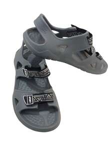 Sandalias deportivas para hombre con puntera abierta, soporte de arco ligero, para verano, al aire libre, senderismo  Playa    Hebilla    Vacaciones    Verano - Gris Claro - Ver 2